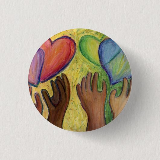 Diversity-Liebe für Herz und Nieren Lapel-Stift od Button (Vorderseite)