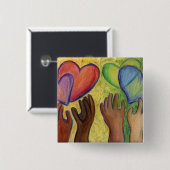 Diversity-Liebe für Herz und Nieren Lapel-Stift od Button (Vorne & Hinten)