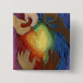 Diversity-Liebe für Herz und Nieren Lapel-Stift od Button (Vorderseite)