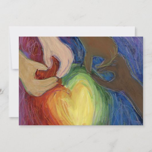 Diversity Liebe Herz Hände farbenfrohe Einladung (Vorderseite)