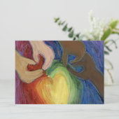 Diversity Liebe Herz Hände farbenfrohe Einladung (Stehend Vorderseite)