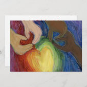 Diversity Liebe Herz Hände farbenfrohe Einladung (Vorne/Hinten)