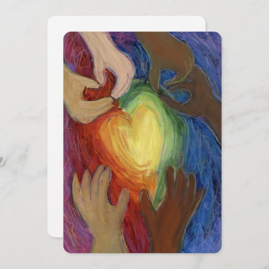 Diversity Liebe Herz Hände farbenfrohe Einladungen (Vorne/Hinten)