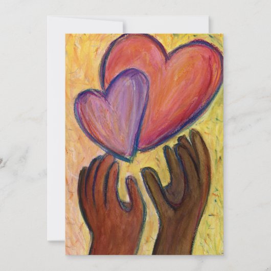 Diversity Liebe Herz Hände farbenfrohe Einladungen (Vorderseite)