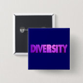 Diversity Lila Letters Square Button (Vorne & Hinten)