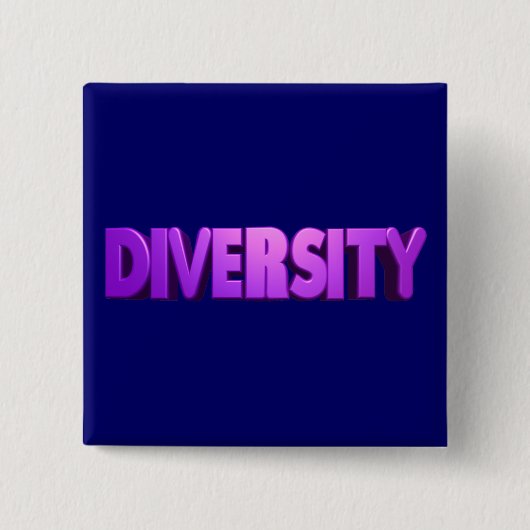 Diversity Lila Letters Square Button (Vorderseite)