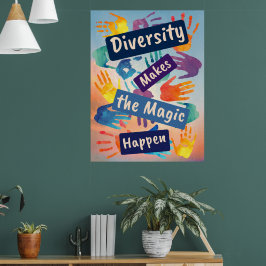 Diversity macht den Zauber in die soziale Gerechti Poster