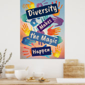 Diversity macht den Zauber in die soziale Gerechti Poster (Küche)