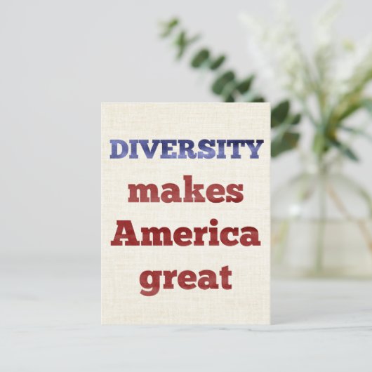 DIVERSITY Makes America Great Postcard Postkarte (Stehend Vorderseite)