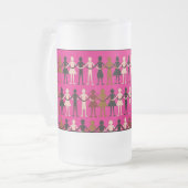 Diversity"Papierpuppen" FarbTasse Mattglas Bierglas (Vorderseite Links)