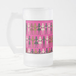 Diversity"Papierpuppen" FarbTasse Mattglas Bierglas