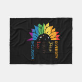 Diversity Peace Equity Liebe Inclusion - Rainbow S Fleecedecke (Vorderseite (Horizontal))