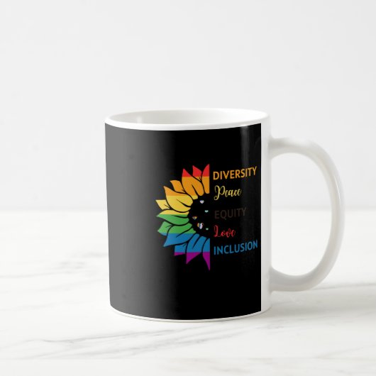 Diversity Peace Equity Liebe Inclusion - Rainbow S Kaffeetasse (Rechts)