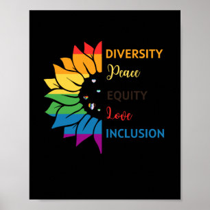 Diversity Peace Equity Liebe Inclusion - Rainbow S Poster