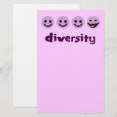 Diversity Purps Stationery Briefpapier (Vorne/Hinten)
