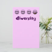 Diversity Purps Stationery Briefpapier (Stehend Vorderseite)