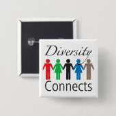 Diversity schließt quadratischen Knopf an Button (Vorne & Hinten)