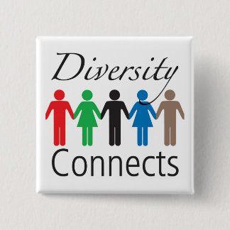 Diversity schließt quadratischen Knopf an Button