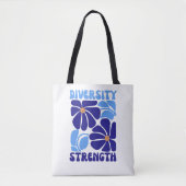 Diversity Stärke Retro-Blumen-Typografie Tasche (Vorderseite)