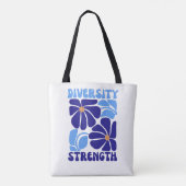 Diversity Stärke Retro-Blumen-Typografie Tasche (Rückseite)