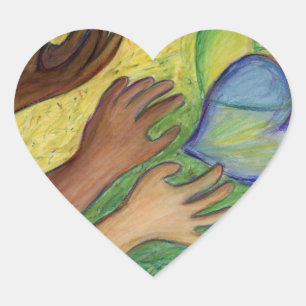 Diversity-Sticker für Stifte für die Kunst im Herz Herz-Aufkleber