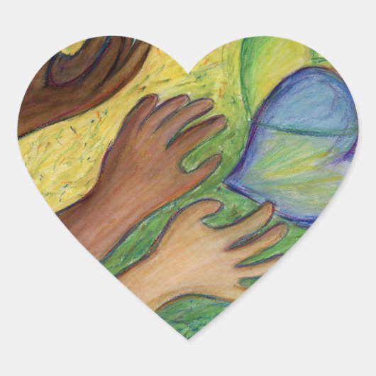 Diversity-Sticker für Stifte für die Kunst im Herz Herz-Aufkleber (Vorderseite)