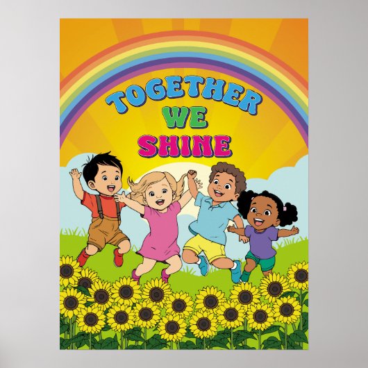 Diversity und Integration Inspiration Zitat Kinder Poster (Vorne)