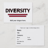 Diversity-Visitenkarte Visitenkarte (Vorne/Hinten)