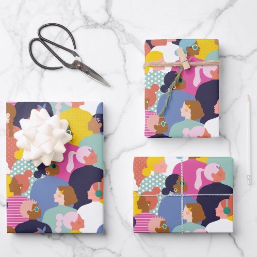 Diversity von Frauen - Frauen unterschiedlicher et Geschenkpapier Set (Vorderseite)