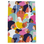 Diversity von Frauen - Frauen unterschiedlicher et Mittlere Geschenktüte (Rückseite)