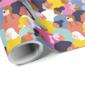 Diversity von Frauen - Frauen verschiedener Rassen Geschenkpapier (Rolleneckpunkt)