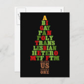 Diversity Weihnachtsbaum Text Feiertagspostkarte (Vorne/Hinten)