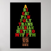 Diversity Weihnachtsbaum Text Poster (Vorne)