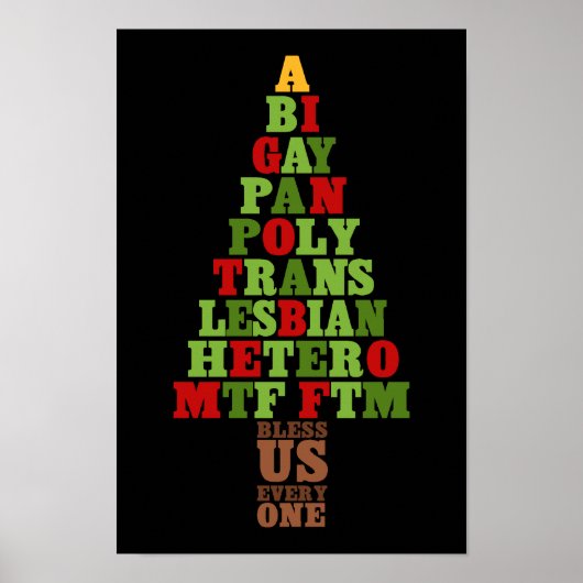 Diversity Weihnachtsbaum Text Poster (Vorne)