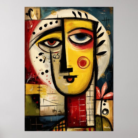 Divided Presence — Contemporary Abstract  Poster (Vorne)