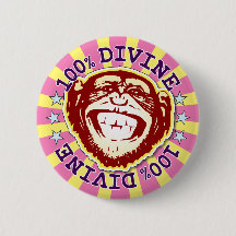 Divine 100% Funny Funky Monkey Abzeichen