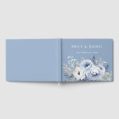 Divine Blue Gorgeous Floral Wedding Gästebuch (Voll)