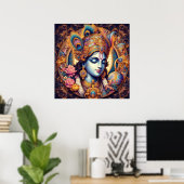 Divine Blue Krishna Art Poster (Heimbüro)