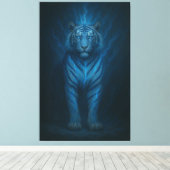 Divine Blue Lightning White Tiger – Celestial Stor Leinwanddruck (Insitu (Holzboden))