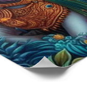 Divine Blue Spiritual Krishna Art Poster (Ecke)