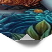 Divine Blue Spiritual Krishna Art Poster (Ecke)