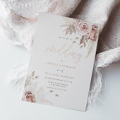 Divine Blush Dusty Rose Floral Wedding Rose Gold Folieneinladung