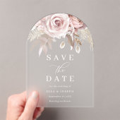 Divine Blush Floral Wedding Save The Date Acryleinladungen (Insitu (Handheld))