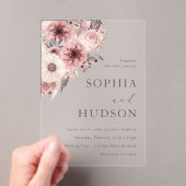 Divine Boho Blush & Rose Wedding Acryleinladungen (Insitu (Handheld))