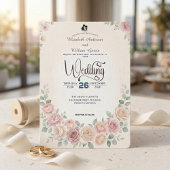 Divine Boho Blush Rose Wedding Einladung
