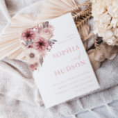 Divine Boho Blush & Rose Wedding Einladung