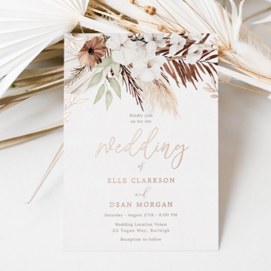 Divine Boho Floral Rose Folieneinladung