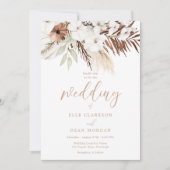 Divine Boho White Floral All Seasons Wedding Einladung (Vorderseite)