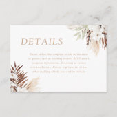 Divine Boho White Floral Wedding Details Begleitkarte (Vorderseite)