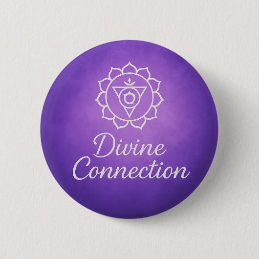 Divine Connection Crown Chakra Spiritual Energy Button (Vorderseite)